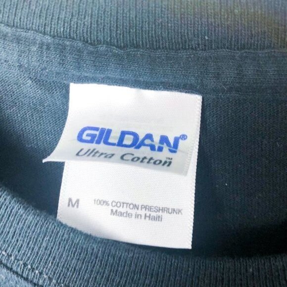 New Orleans Saints License Plate Luv Saints Shirt Black Mens Medium Gildan - Picture 3 of 3